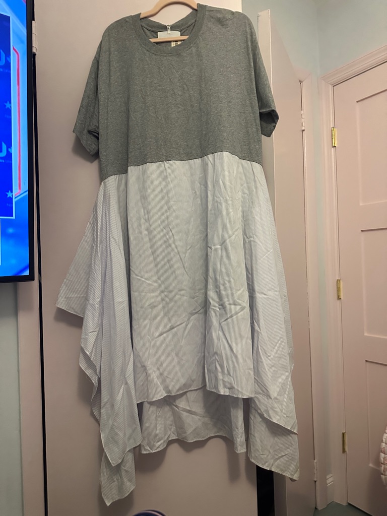 Two-Tone Grey & Light Blue Swing Dress